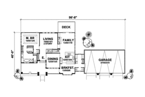 Floor Plan - Main Floor for Country House Plan #50-238 - 4 bed, 2.5 bath