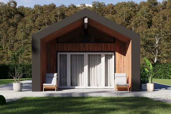 Exterior - Front Elevation 4 for Cabin House Plan #1106-120 - 2 bed, 1 bath