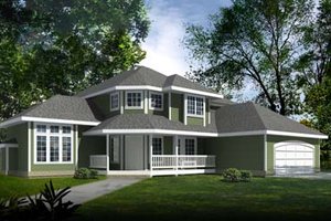 Country Exterior - Front Elevation Plan #97-207