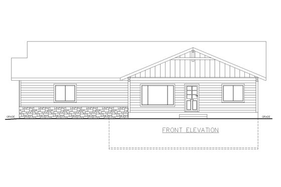 Exterior - Front Elevation 3 for Bungalow House Plan #117-1079 - 3 bed, 2 bath
