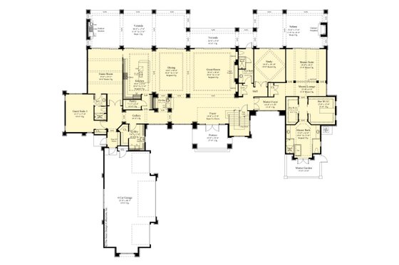 Floor Plan - Main Floor for Contemporary House Plan #930-544 - 4 bed, 5 bath