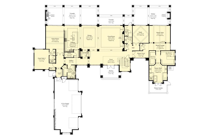 House Blueprint - Floor Plan - Main Floor for Contemporary House Plan #930-544 - 4 bed, 5 bath