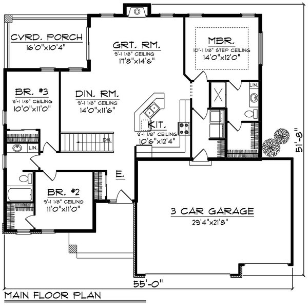 Modern Floor Plan - Main Floor Plan #70-1524
