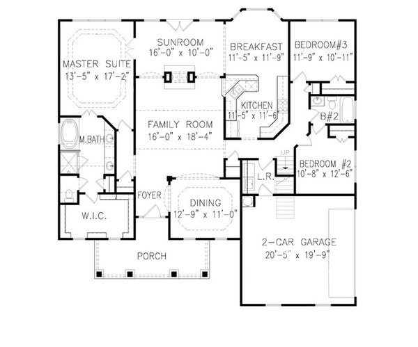 Dream House Plan - Traditional Floor Plan - Main Floor Plan #54-396