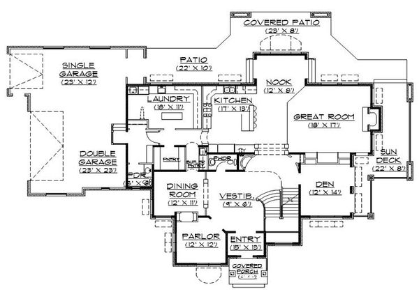 House Design - Traditional Floor Plan - Main Floor Plan #5-438