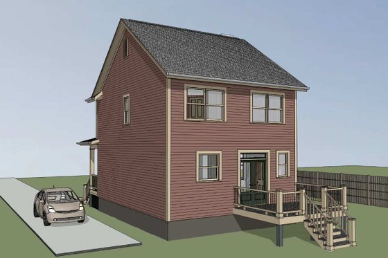 Exterior - Rear Elevation for Craftsman House Plan #79-173 - 3 bed, 2.5 bath