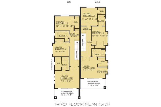 Floor Plan - Upper Floor 2 for Contemporary House Plan #1066-71 - 6 bed, 6 bath