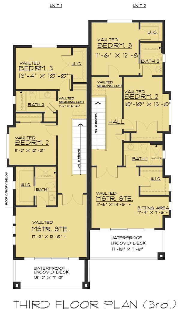 Dream House Plan - Contemporary Floor Plan - Upper Floor Plan #1066-71