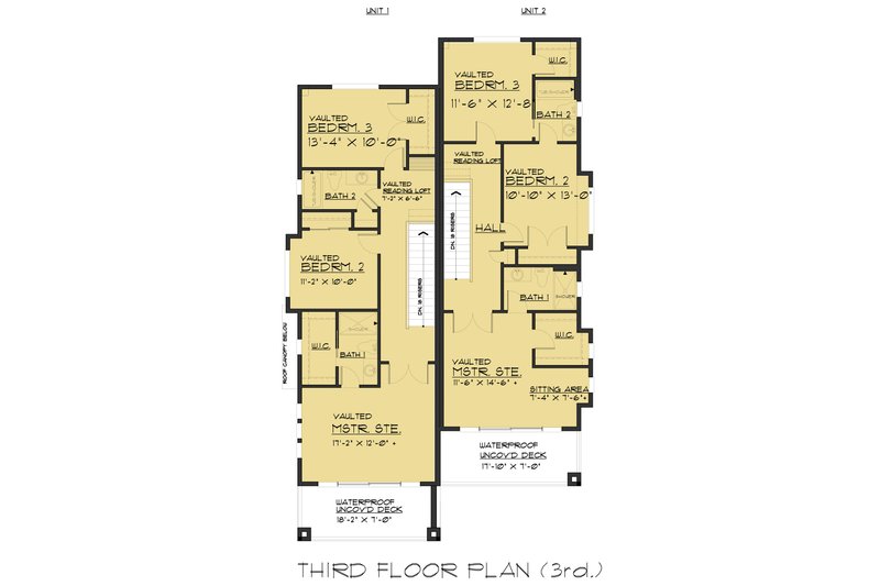 Home Plan - Floor Plan - Upper Floor 2 for Contemporary House Plan #1066-71 - 6 bed, 6 bath