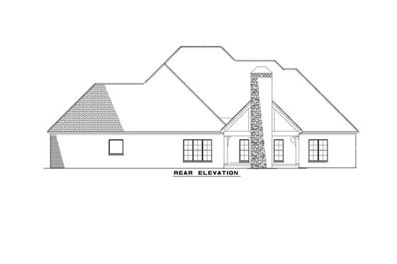 Exterior - Rear Elevation for Craftsman House Plan #17-3391 - 4 bed, 2.5 bath