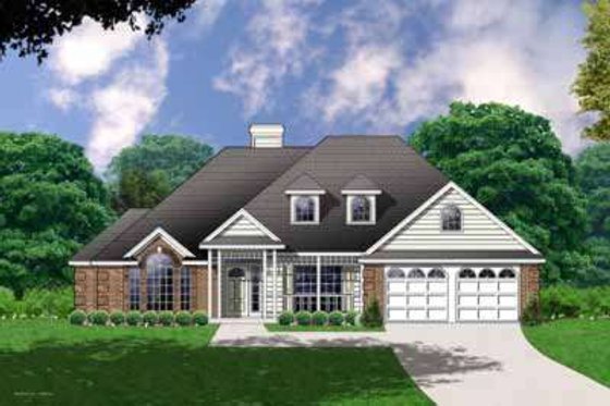 Exterior - Front Elevation for Southern House Plan #40-354 - 4 bed, 2 bath