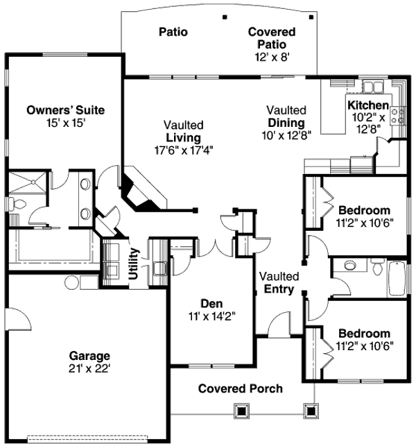 Architectural House Design - Craftsman Floor Plan - Main Floor Plan #124-706