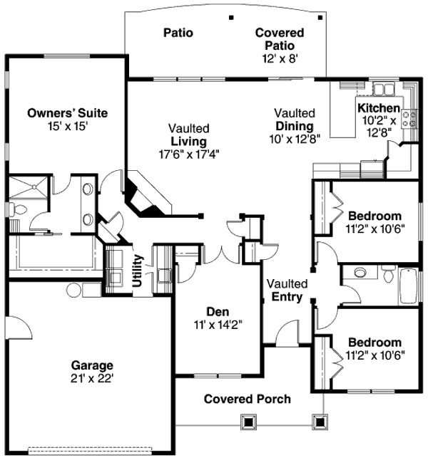 House Plan Design - Craftsman Floor Plan - Main Floor Plan #124-706