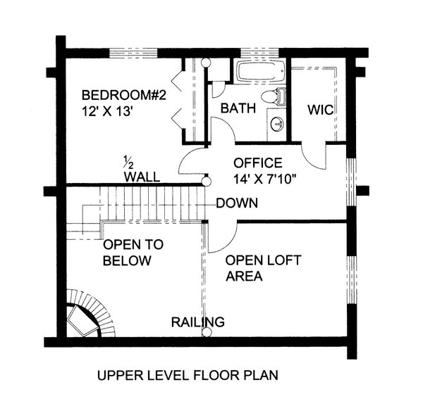 Log Floor Plan - Upper Floor Plan #117-965