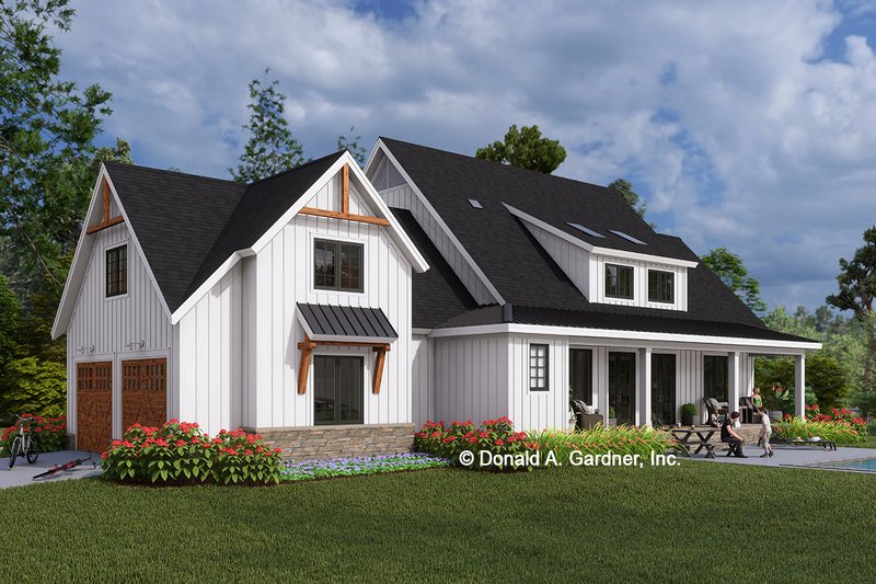 Architectural House Design - Exterior - Other Elevation 1 for Farmhouse House Plan #929-1192 - 4 bed, 2.5 bath