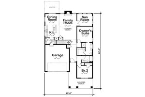Floor Plan - Main Floor for Cottage House Plan #20-2391 - 2 bed, 2 bath