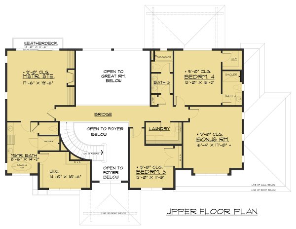 Architectural House Design - Prairie Floor Plan - Upper Floor Plan #1066-94