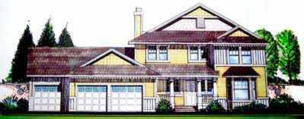 Exterior - Front Elevation 2 for Traditional House Plan #78-193 - 3 bed, 2.5 bath