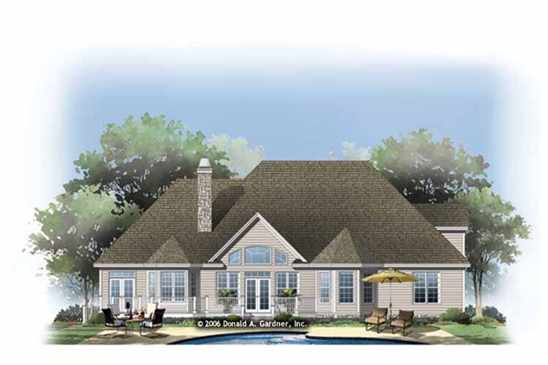 Home Plan - Exterior - Rear Elevation 3 for Traditional House Plan #929-874 - 4 bed, 3 bath
