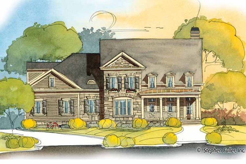 Home Plan - Exterior - Front Elevation 3 for Country House Plan #429-398 - 3 bed, 3.5 bath