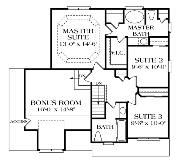 Architectural House Design - Country Floor Plan - Upper Floor Plan #453-287