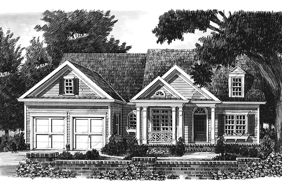 Exterior - Front Elevation 3 for Colonial House Plan #927-669 - 3 bed, 2 bath