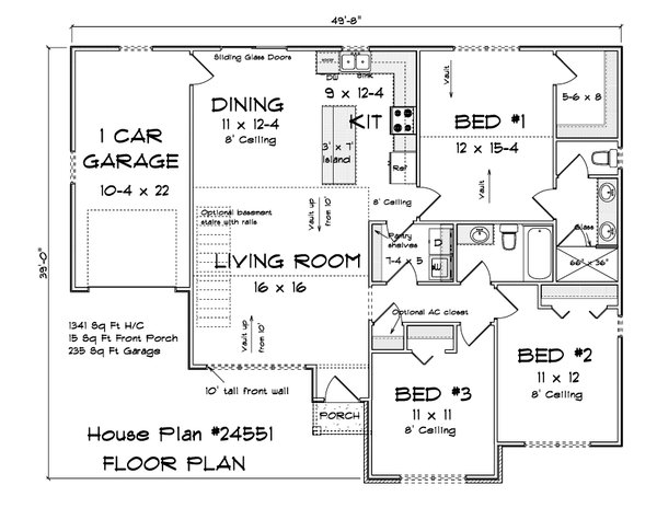 House Blueprint - Cottage Floor Plan - Main Floor Plan #513-2344