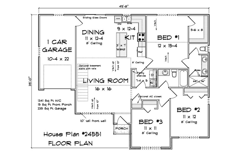 House Plan Design - Floor Plan - Main Floor for Contemporary House Plan #513-2344 - 3 bed, 2 bath