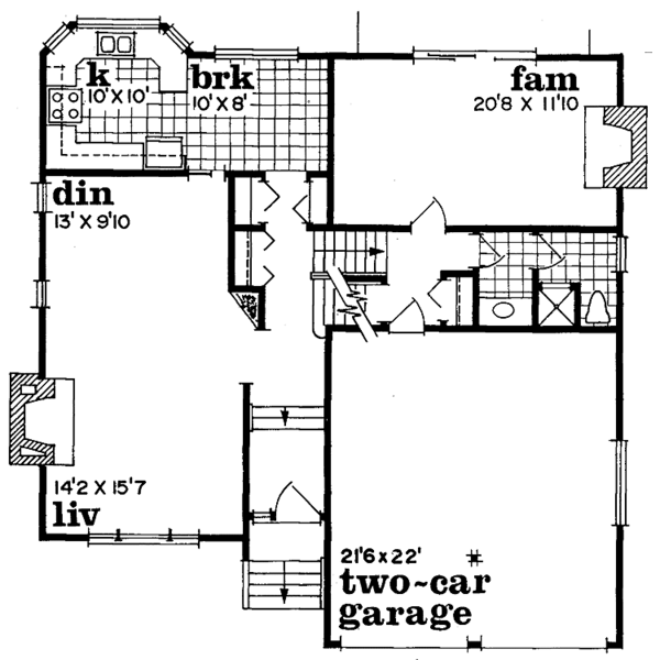 House Blueprint - Contemporary Floor Plan - Main Floor Plan #47-677