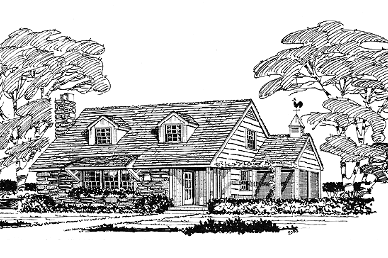 Colonial Style House Plan - 3 Beds 2 Baths 1239 Sq/Ft Plan #315-113