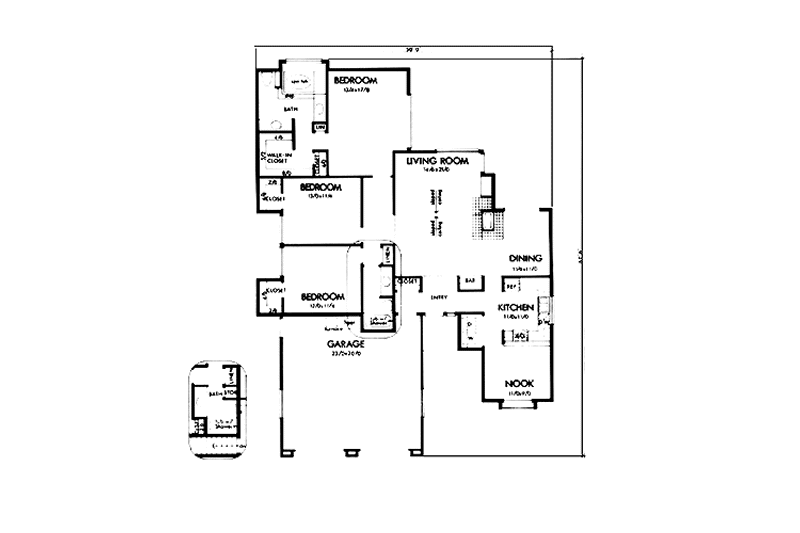 Home Plan - Floor Plan - Main Floor for Prairie House Plan #320-1325 - 3 bed, 2 bath
