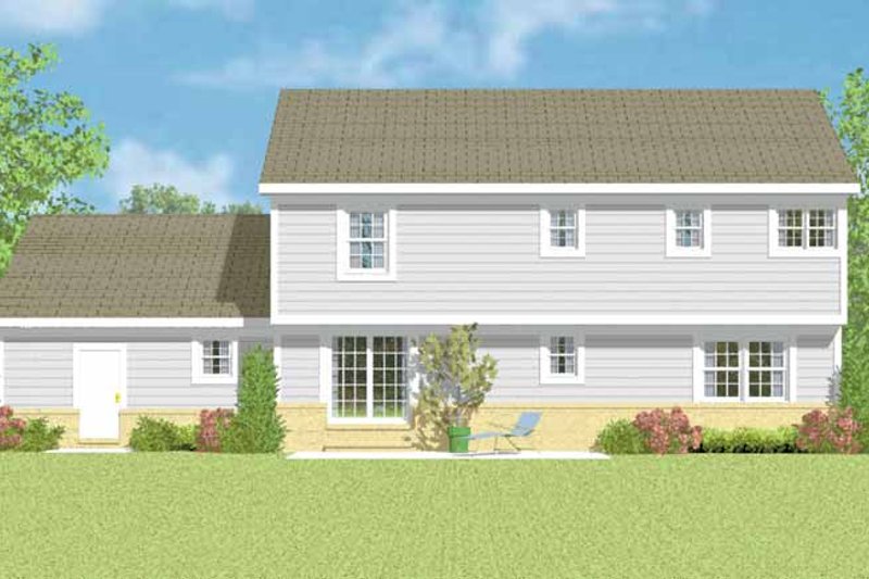 Architectural House Design - Exterior - Rear Elevation for Country House Plan #72-1107 - 4 bed, 2.5 bath