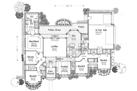 Floor Plan - Main Floor for European House Plan #310-433 - 4 bed, 3.5 bath