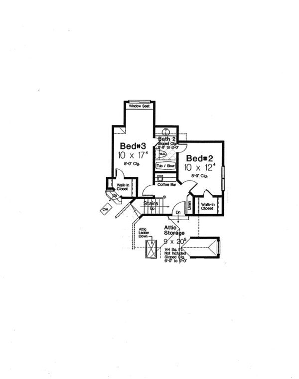 Architectural House Design - Country Floor Plan - Upper Floor Plan #310-1244