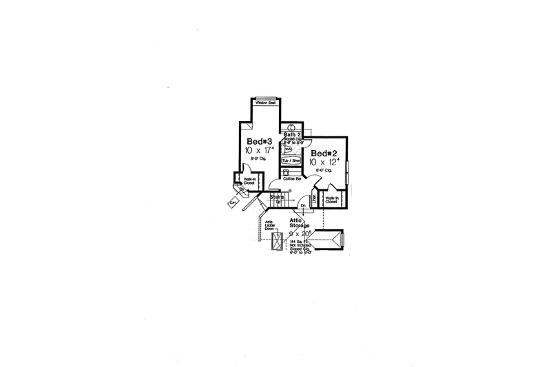 Dream House Plan - Floor Plan - Upper Floor for Country House Plan #310-1244 - 3 bed, 2.5 bath