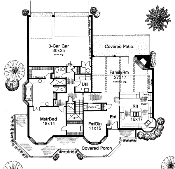 House Plan Design - Victorian Floor Plan - Main Floor Plan #310-1111