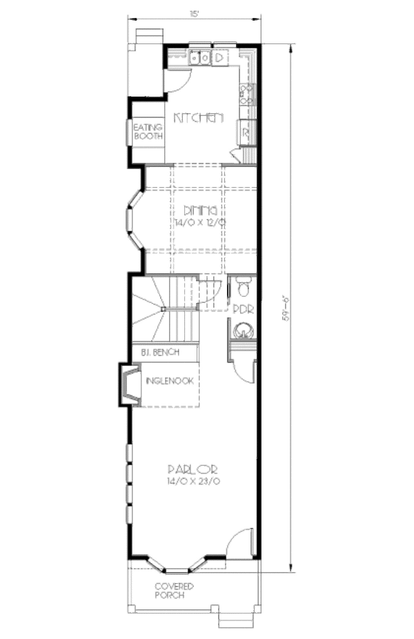 Bungalow Floor Plan - Main Floor Plan #423-1