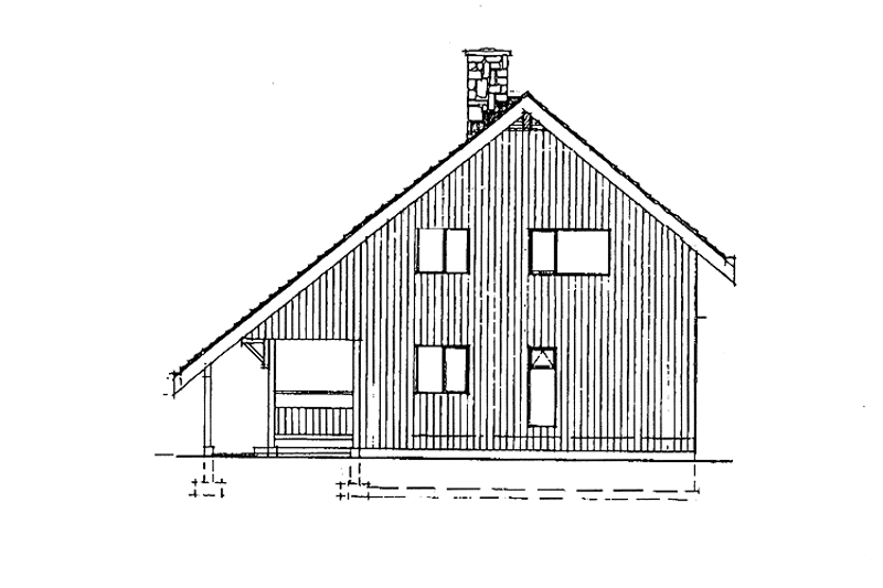 Architectural House Design - Exterior - Rear Elevation for Contemporary House Plan #47-654 - 4 bed, 1 bath