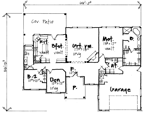 Ranch Floor Plan - Main Floor Plan #308-204