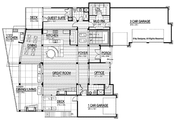 Dream House Plan - Contemporary Floor Plan - Main Floor Plan #569-31
