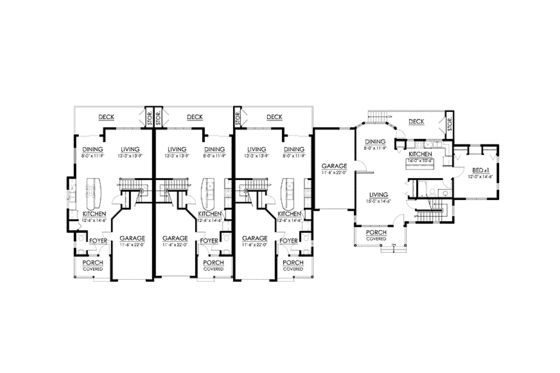 Floor Plan - Main Floor for Traditional House Plan #1042-11 - 13 bed, 9 bath