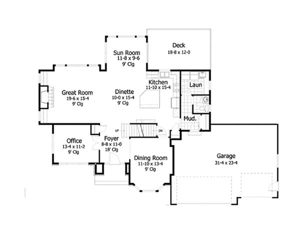 Dream House Plan - Traditional Floor Plan - Main Floor Plan #51-1056