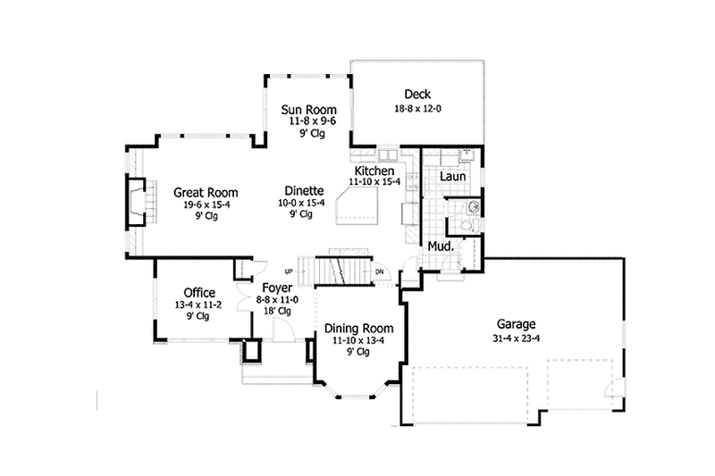 Home Plan - Floor Plan - Main Floor for Traditional House Plan #51-1056 - 4 bed, 2.5 bath