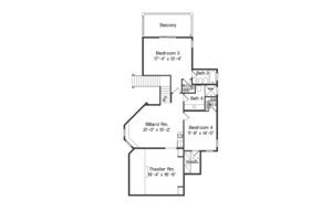 Floor Plan - Upper Floor for Mediterranean House Plan #135-169 - 4 bed, 4.5 bath