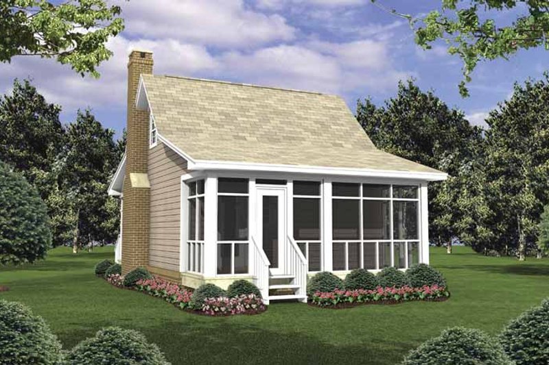 Architectural House Design - Exterior - Rear Elevation for Colonial House Plan #21-418 - 1 bed, 1 bath