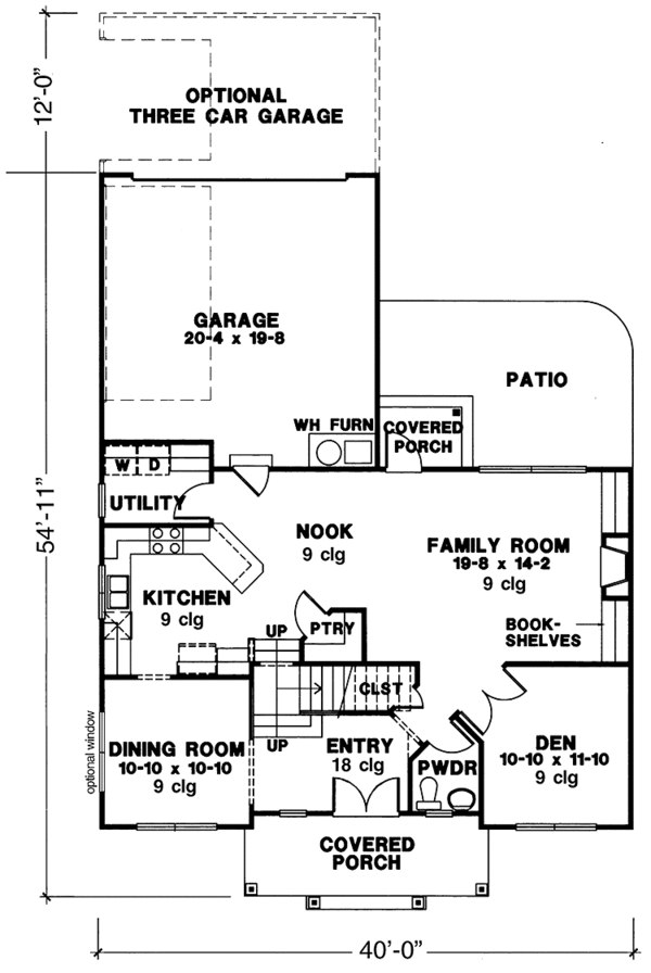 House Design - Country Floor Plan - Main Floor Plan #966-52