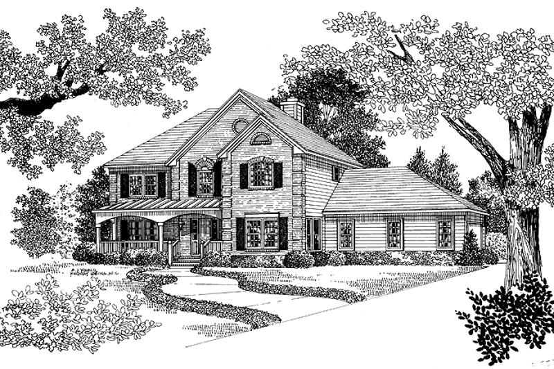 Dream House Plan - Country Exterior - Front Elevation Plan #72-1091