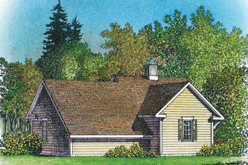 House Design - Exterior - Rear Elevation 1 for Colonial House Plan #1016-103, 0.5 bath