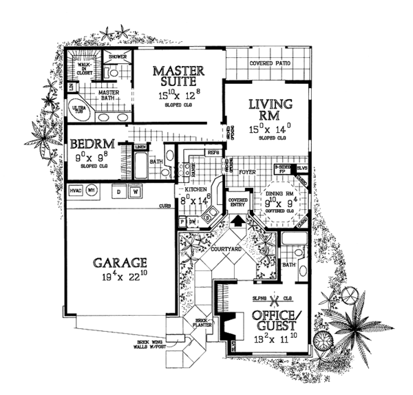 House Plan Design - Ranch Floor Plan - Main Floor Plan #72-1014