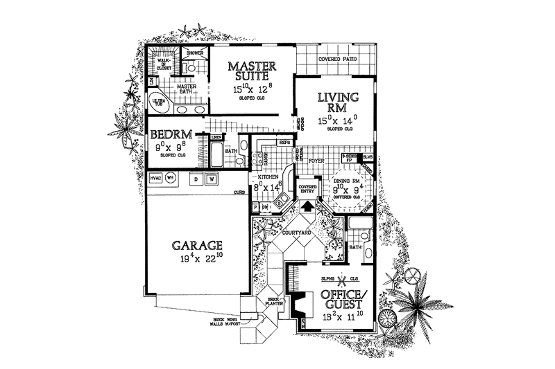 Dream House Plan - Floor Plan - Main Floor for Ranch House Plan #72-1014 - 3 bed, 3 bath